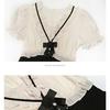 Short Sleeve Dress with Slimming Joint and Mushroom Edge for Women's Summer  Patchwork Dresses