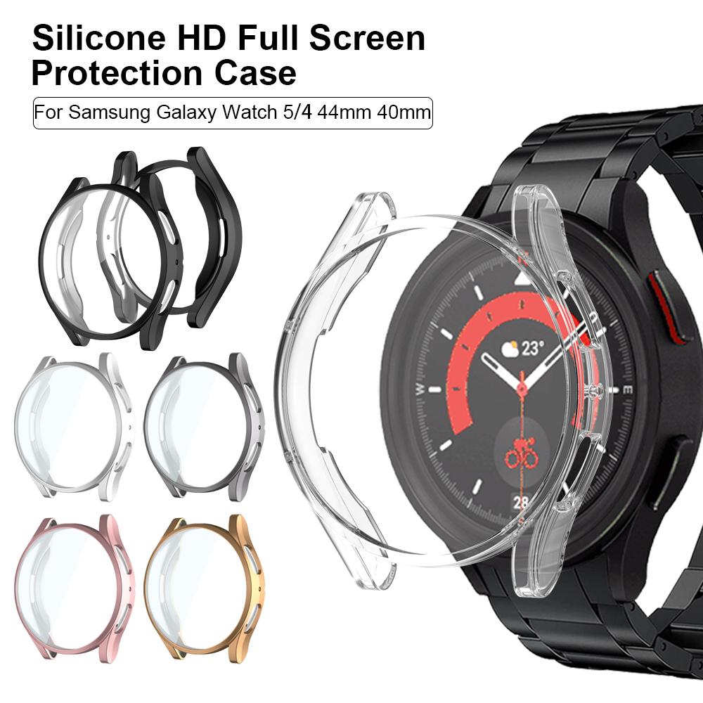 Schutzhülle für Samsung Galaxy Watch 5 44mm 40mm SM-R900 R910/Galaxy Watch 4 Silikon HD Vollbildschutz Abdeckungen Hüllen