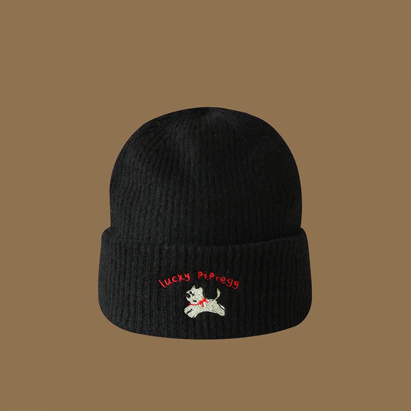 

Женская осенне-зимняя вязаная шапка - Большая голова и лицо, Ветрозащитная, Теплая защита ушей