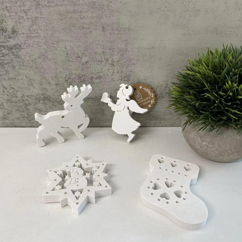 Silicone Christmas Decorations Mold Set Handmade Christmas Decoration Silicone Molds for Crafting Hanging Ornament Charm