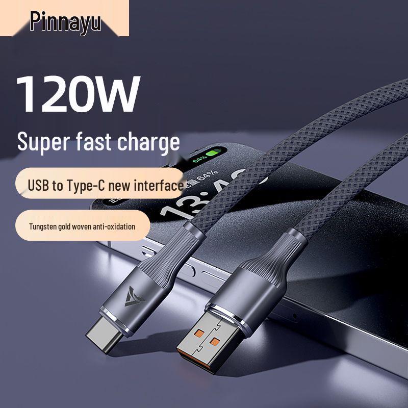 120W Super Fast Braided Type-C Charging Cable for Huawei Mate60 Pro