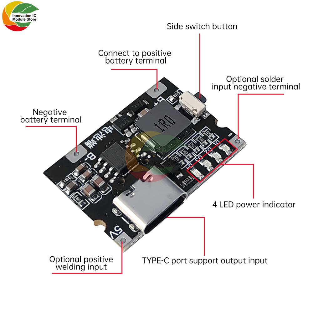 5V3A Charging And Discharging Module 3.7V4.2V Power Board Charging Discharging Protection Charging Motherboard Lithium Battery