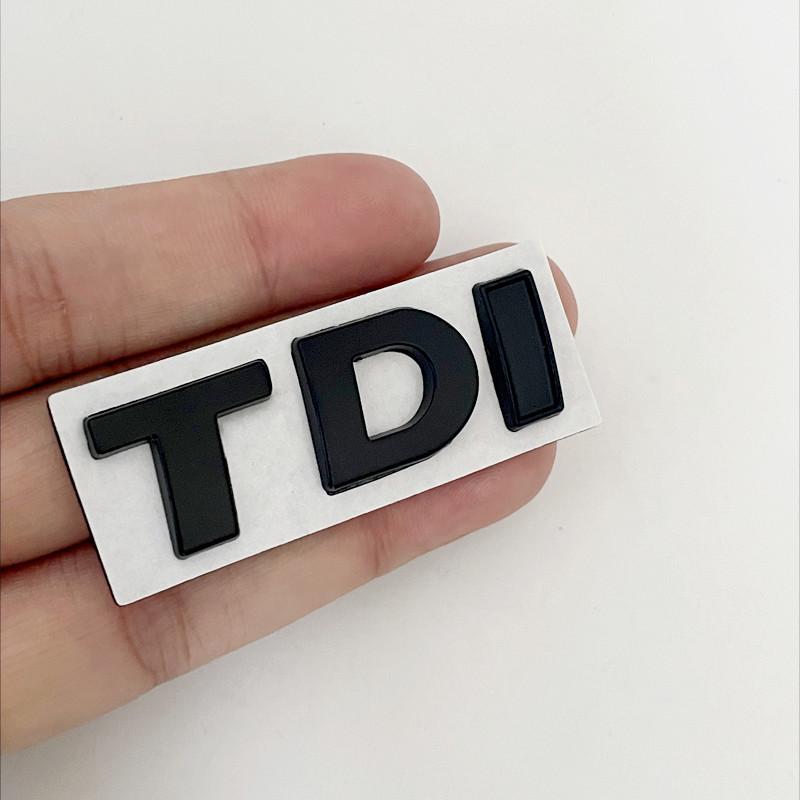 AAXT1 3D Metal TDI Letters Car Rear Trunk Badge Emblem Decals Sticker For Volkswagen VW T-ROC Passat Jetta Touareg Tiguan Polo CC Bora