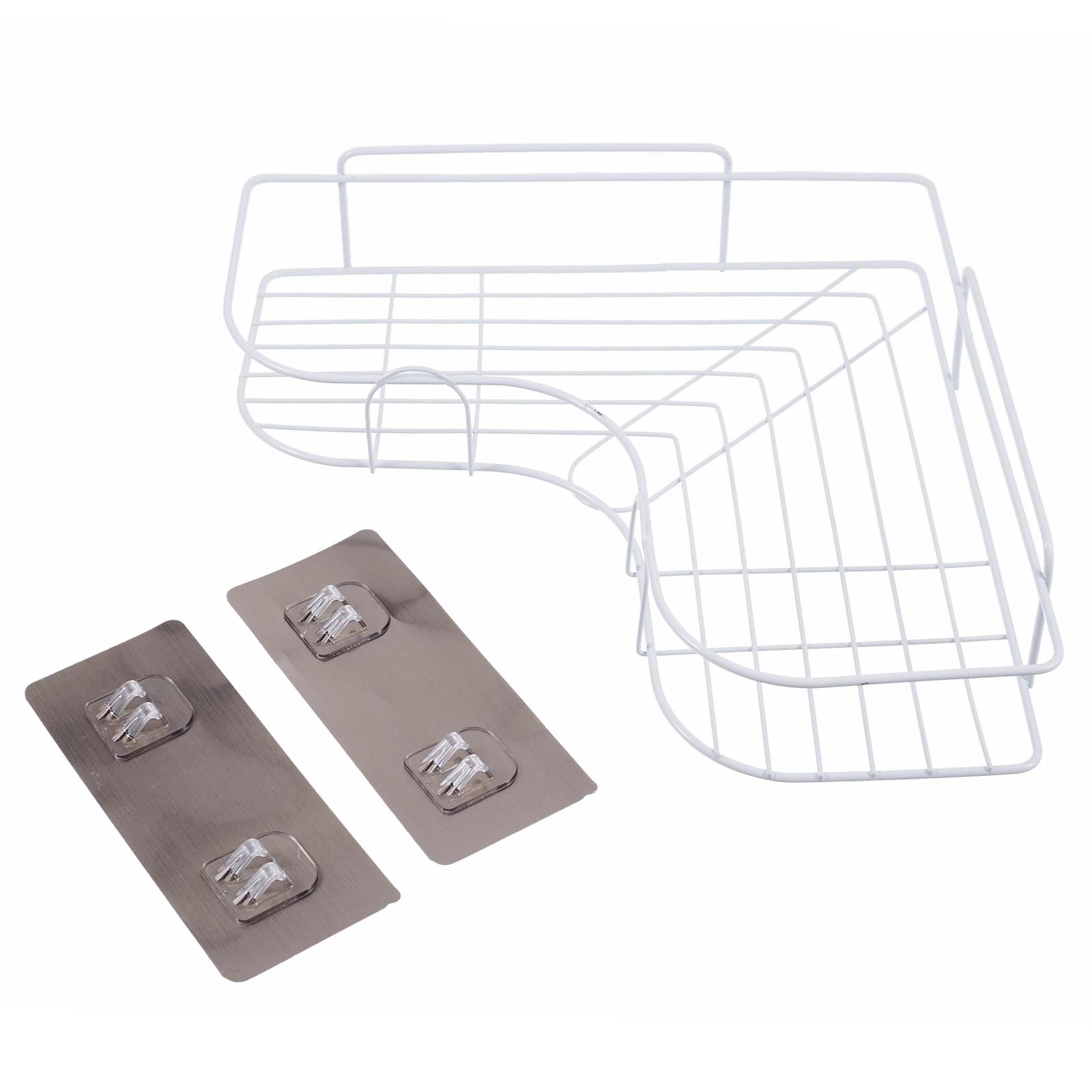 

Triangular Shower Shelf Bathroom Corner Bath Storage Holder Home Organizer Rack White