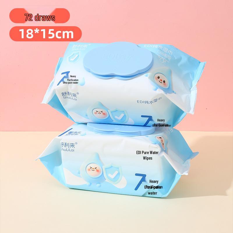 Pure Water Baby Handen en Mond Vochtige Doekjes - Grote Verpakking van 80 voor Gezichts- en Handreiniging