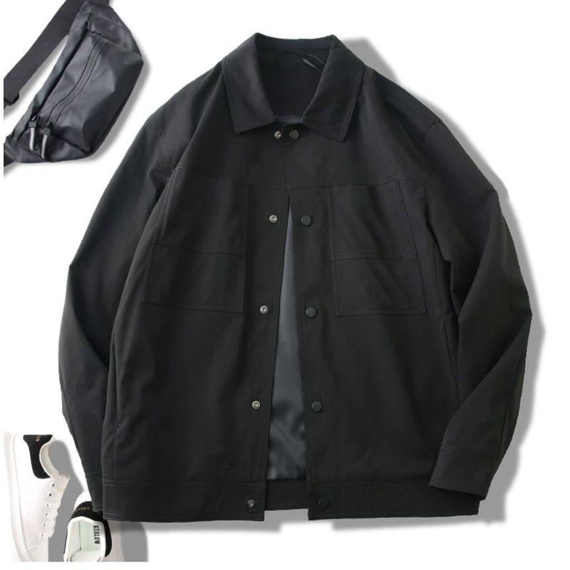 Japanese Style Casual Cargo Pants Men s Spring and Autumn Retro Trendy Easiest for Match Export Export Tail Order Men s Lapel Jacket Black 2XL