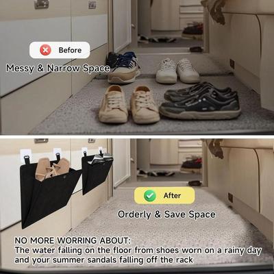 Wall-Mounted Wall Storage Bag Oxford Cloth Hanging Shoe Storage Rack Large Capacity Fabric RV Door Shoe Rack