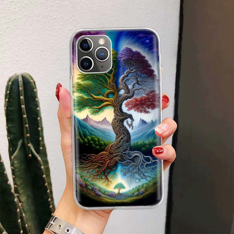 

Tree of Life Space For iPhone 17 Air 16 15 14 Plus 13 Mini 12 11 Pro Max Phone Case 16E 7 Print 8 SE Fundas Cover Soft Coque 16 iPhone 15