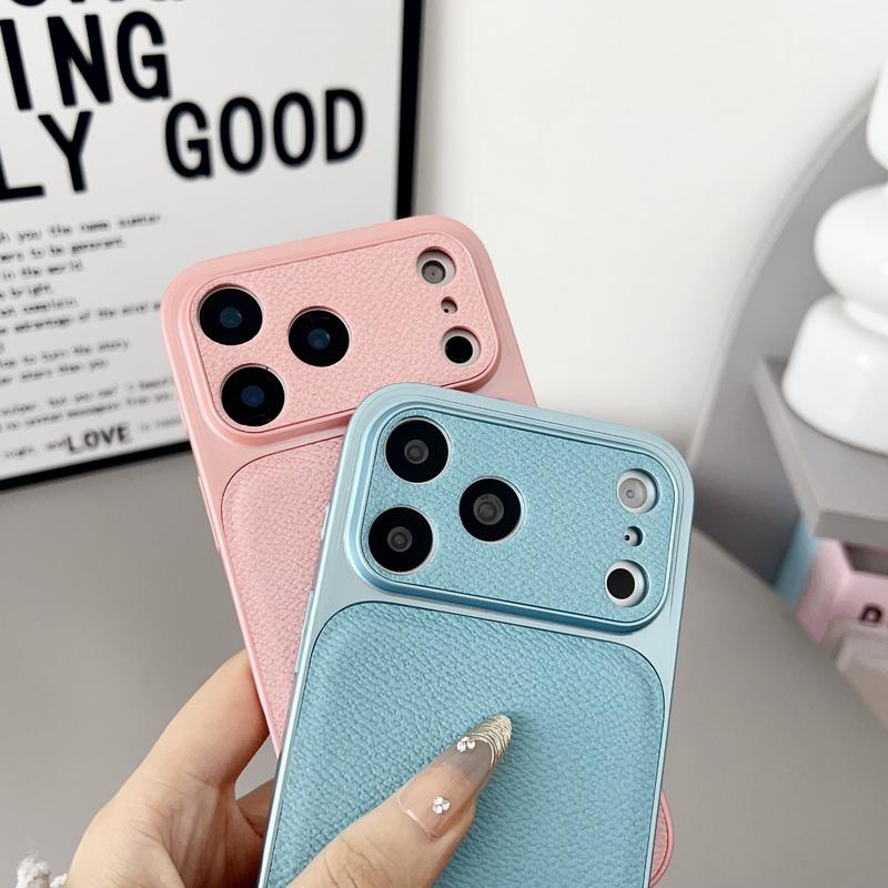 For iPhone 17 Pro Max Case Luxury Hybrid PC+PU Leather Matte Anti-skid Back Phone Cover Case For iPhone 16 15 14 13 Pro Max