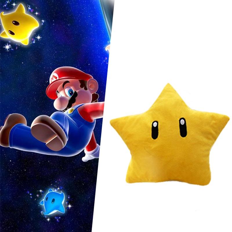 Super Mario Gelber Stern Plüschtier 30 cm Kurze Fellfigur