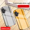 Golden orange border For iPhone 17 16 15 14 13 Plus 12 mini 11 Pro Max XR Xs Max X 7 8 6S 22 20 Elliptical glass phone case