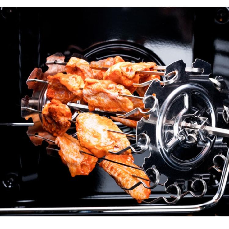 Rotary BBQ Grill Cage Skewers Needle Cage Vegetable Meat Skewer BBQ Tools