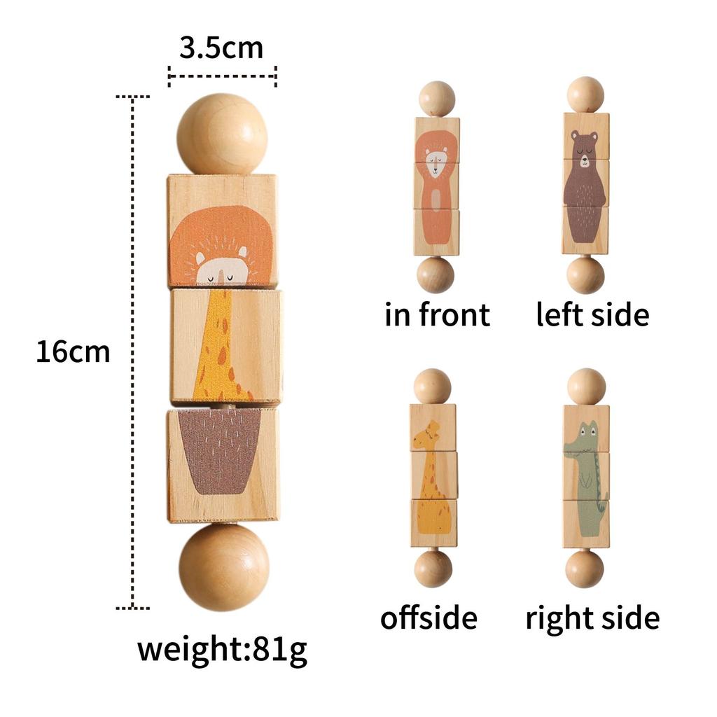 Wooden Toys Baby Montessori Board Games Wooden Blocks Education Baby Toy 0-12 Months Screw Knob Toy Cartoon Wooden Toys for Baby