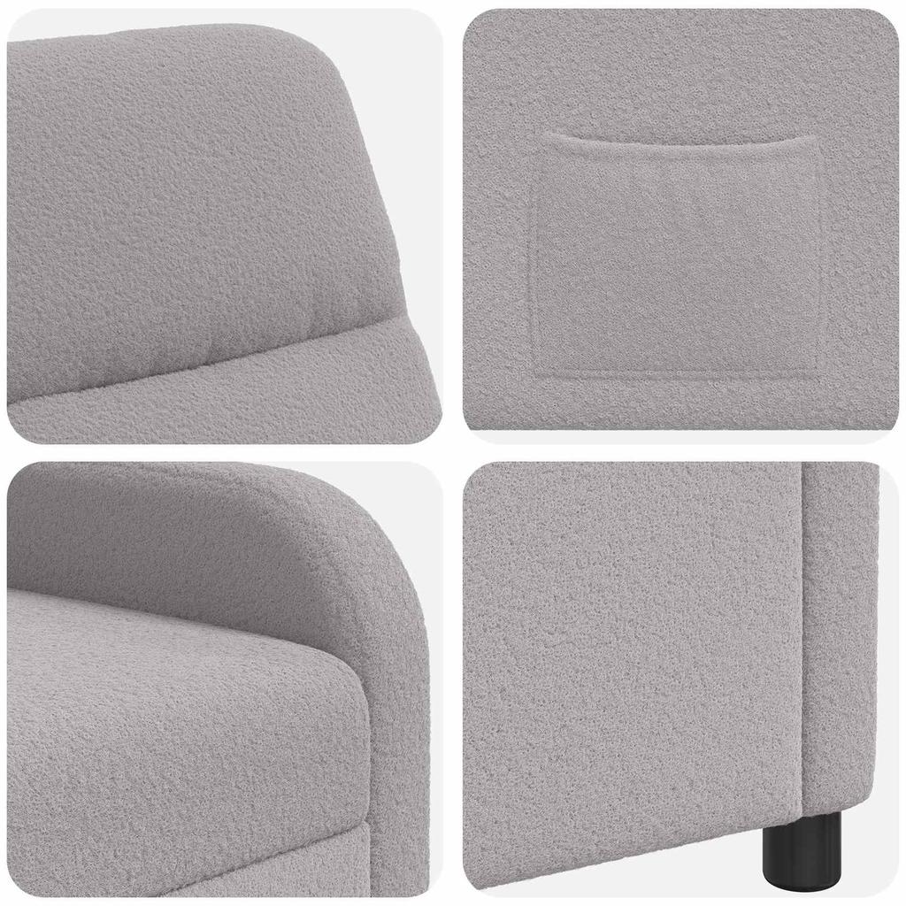 Recliner Light Gray Boucle
