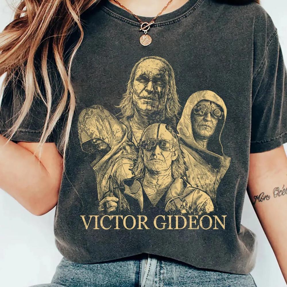 

Resident Evil 9 Requiem Victor Gideon graphic unisex acid wash shirt Cotton Men fashion Y2k Short sleeve Tshirt S