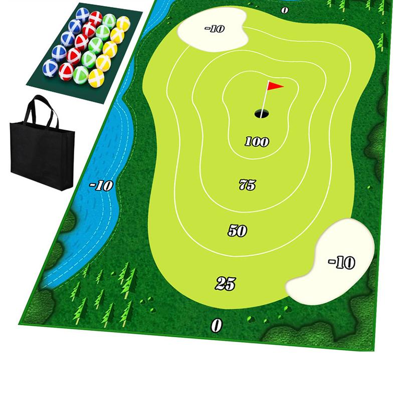 

Adult Kids Indoor Golf Game Golf Course Casual Golf Game Set зелёный