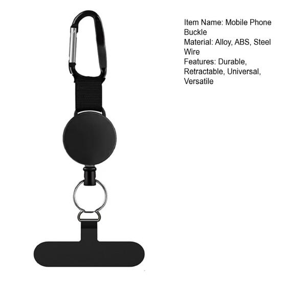 Șnur Antifurt pentru Telefon Mobil cu Cablu Retractabil din Oțel și Cârlig Metalic Blocabil, Curea Rotativă la 360 de Grade pentru Drumeții, Călătorii, Utilizare în Aer Liber