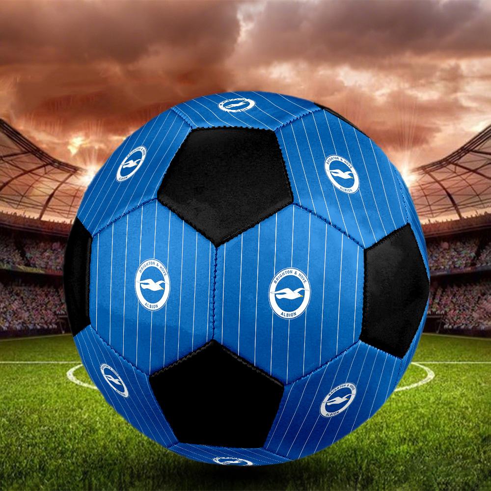 Pallone da Calcio Brighton & Hove Albion Colorato Per Tutte le Età Cucito a Macchina PVC Pronto per la Competizione Resistente Alto Rimbalzo.TAGLIA5