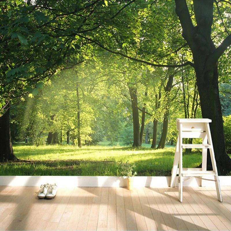 Green Tree 3d Wallpaper Forest Scenery Wall Mural Living Room Bedroom Photo Wall Mural Home Decoration