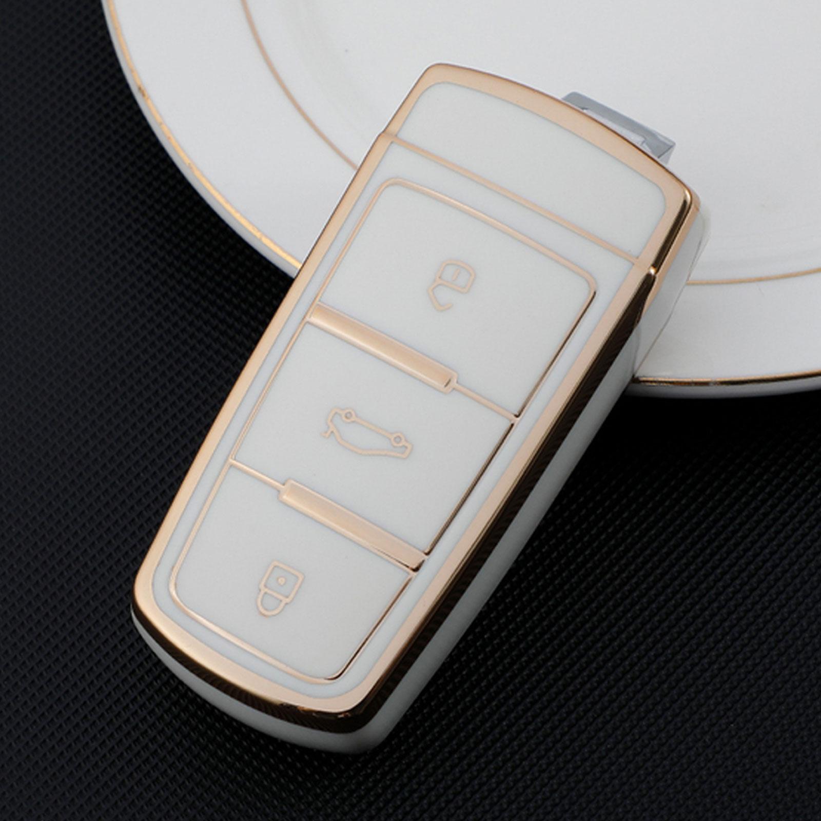 

ТПУ чехол для ключа автомобиля мягкий резиновый автомобильный пульт дистанционного управления защитный чехол для Volkswagen VW CC Passat B6 B7 Passat 3C белый