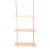 3 Pack Wooden Wall Shelf Set Floating Shelves for Bedroom Bathroom Kitchen Storage   with Rope Easy Installation Holds Wall Hanging Rack