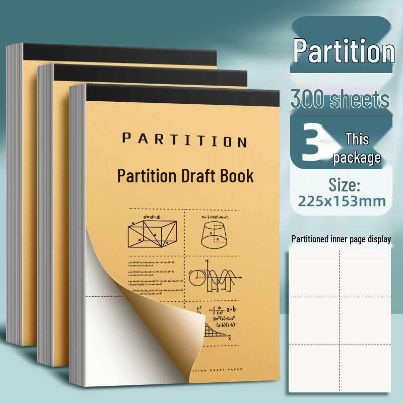 Thickened Draft Paper Book for Junior High and High School Students with Sections