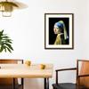 Vermeer Painting World Masterpiece Framed Interior Art Girl with a Pearl J1-001 (f4/42x34cm, Earring)