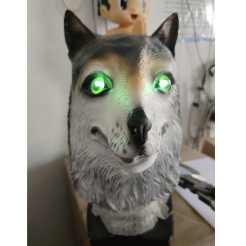 Светящаяся латексная маска волка One size fits all adults серый