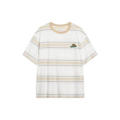 Forro Série Estilo de Vida Esportivo Camisola Listrada de Gola Redonda Manga Curta Camiseta Tops Masculinos Off-White AHST185-4