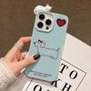 Korean Cute 3D Lying Cat Cartoon Dog Phone Case For iPhone 13 11 16 15 12 14 17 Pro Max 17Air Lichee Pattern Soft Silicone Cover