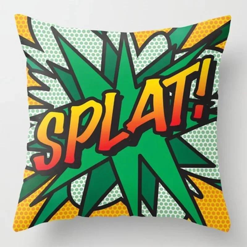 Cartoon Buchstaben Graffiti Kissenbezug Zuhause Schlafzimmer Wohnzimmer Sofa Kissenbezug Mietdekoration Dekorative Kissenbezug