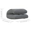 Floor Chair Foldable Light Grey Fabric
