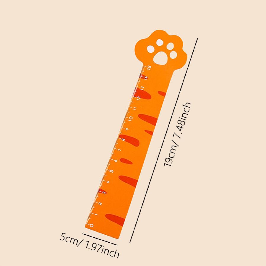 19cm Cute Cat Paw Wooden Straight Rulers, Kawaii School Office Supplies Planner Accessories Student Prize