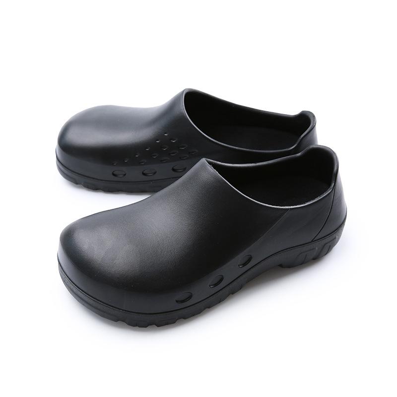 Steel head EVA waterproof chef shoes construction site kitchen labor shoes men's anti-smashing work shoes steel bag head wear-resistant