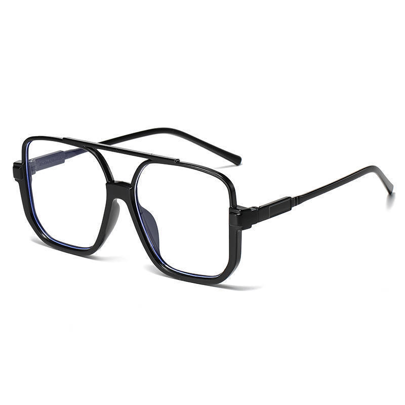 Double beam square sunglasses men's and women's fashion street shot UV-proof sunglasses trendy fashion atmospheric sun sunglasses