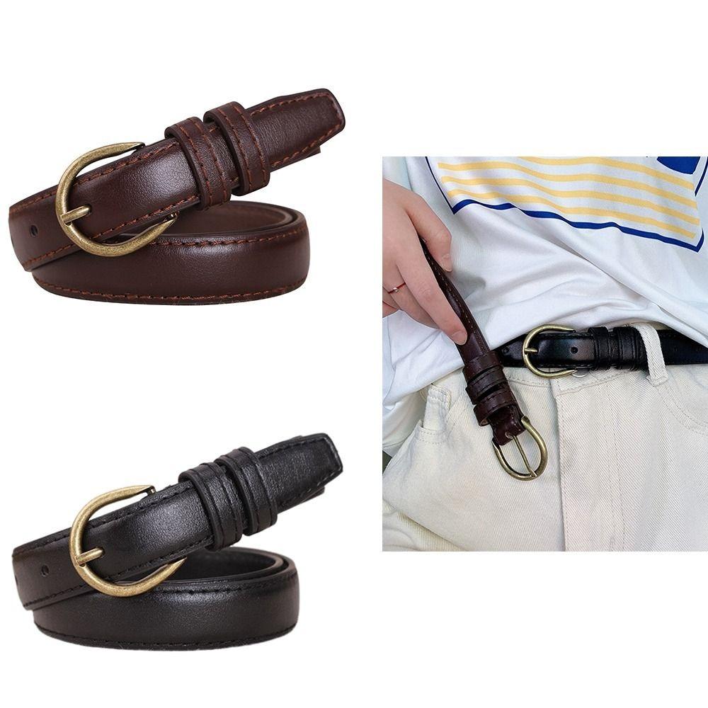 

Retro Style Women Waistband PU Trouser Dress Belts New Leather Belt Women кавовий