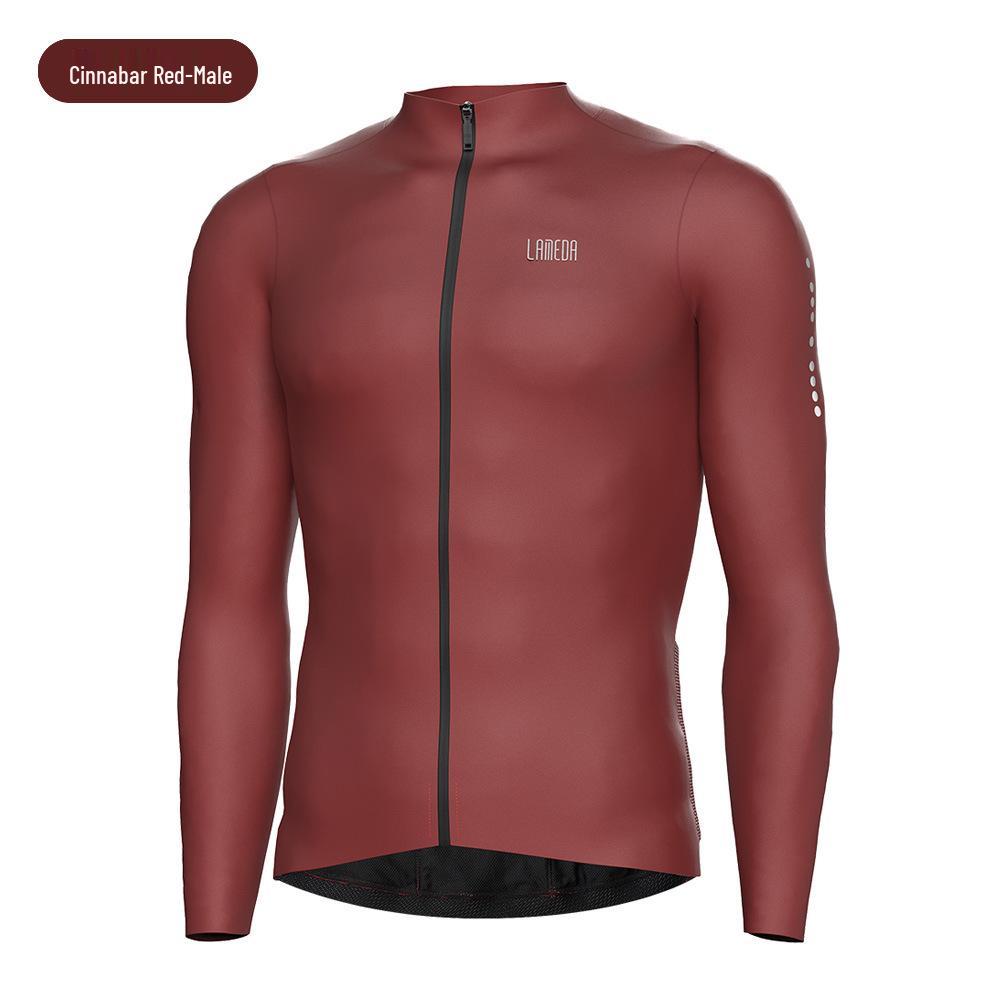 Lampaida Unisex Autumn/Winter Fleece Cycling Jersey – Long-Sleeved Road Bike Apparel