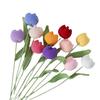 Knitting Tulip Flower Crochet Artificial Flower Single Flower Bouquet Handmade Simulation Flower Home Festive Party Decorations