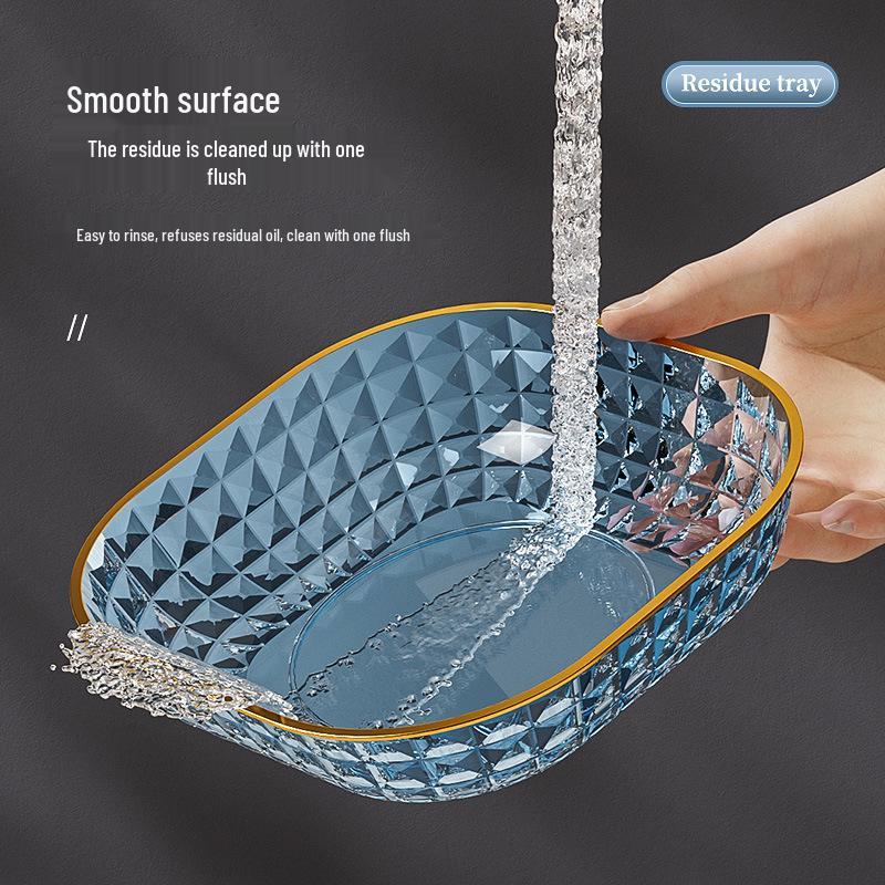Transparent Gold Rim Fish Bone Dish Holder Set, Easy To Clean, Multipurpose for Living Room