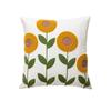 Embroidered Throw Pillow Cover - 18x18 Inch Decorative with Zipper  for Living Room Couch Sofa Bed Aesthetic Design Flower