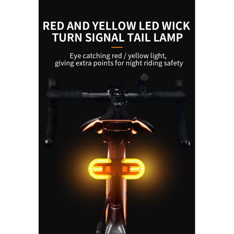 1/2PCS Bike Turn Signal Rear Light USB Rechargeable Wireless Remote Control LED Bicycle Taillight MTB Night Riding Warning Lamp
