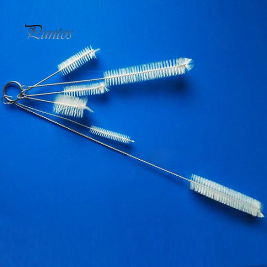 5 Pcs White Bristle Aquarium Fish Tank Water Pump Tube Clean Cleaning Brush