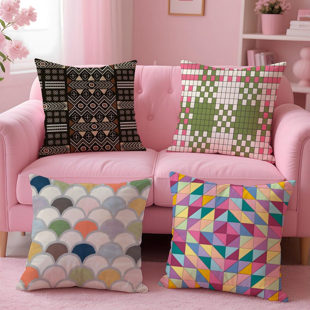 Woven Patterns Cushion Cover Comfortable Reversible Pillow Cover Ideal for Car Sofa Bedroom Beyond