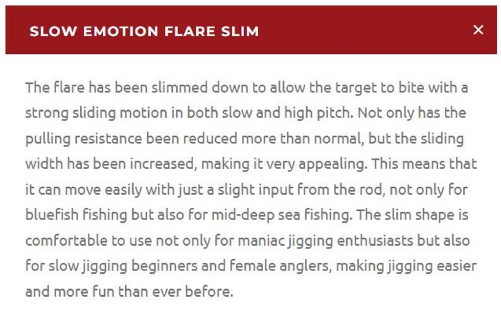Xesta Metal Jig Slow Emotion Flare Slim 150 grams PLINE (8440)