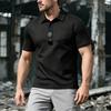 Men's Sporty Breathable Mesh Button-Up Pure Color Casual Shirt Summer Loose Fit Polyester Dry-Moisture Wicking Short Sleeve