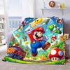 Mario Figure Flannel Throw Blanket Polyester Lightweight Cozy Blanket for Living Room Bedroom -QJY