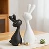 2Pcs Bunny Statue Sculpture, Resin Collection Modern Cute Home Decoration for Entryway Desk Living