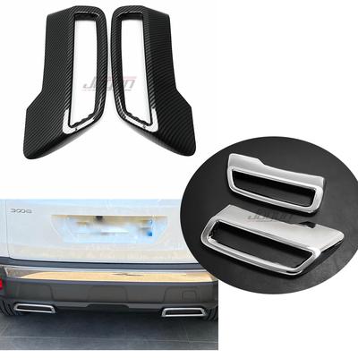Carbon und Silber Endschalldämpfer Rahmen Endrohr Rohr Aufkleber Abdeckung Trim Für Peugeot 3008 II 5008 T87 2017- Zubehör