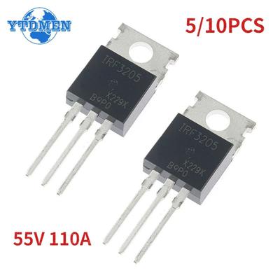 5/10 יחידות IRF3205 טרנזיסטור IRF3205PBF 3205 MOSFET FETs 55V 110A TO-220 IC טרנזיסטורי אפקט שדה סט רכיבי אלקטרוניקה