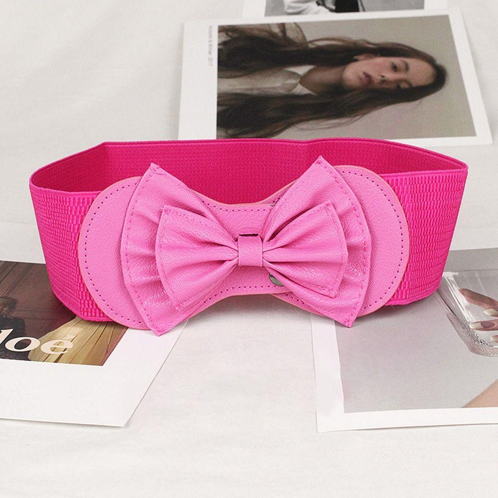 

Широкий бант украшения женские эластичные ремни эластичный пояс поясной ремень розы красного